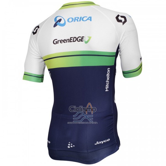 Orica Verdeedge Ropa Ciclismo Culotte Corto 2015 Mangas Cortas Blanco y Azul